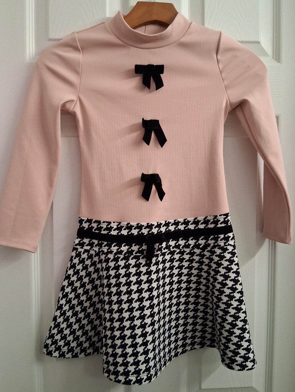 Lilt Houndstooth Bow Pink Dress 6/7